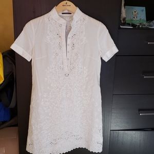 Elie Tahari embroidered shirt dress